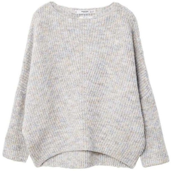 Mango Sweaters - Mango Multi Pastel Loose Fit Batwing Sleeve Chunky Wool Blend Sweater S / M